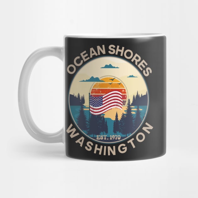 OCEAN SHORES WASHINGTON USA FLAG by HomeCoquette